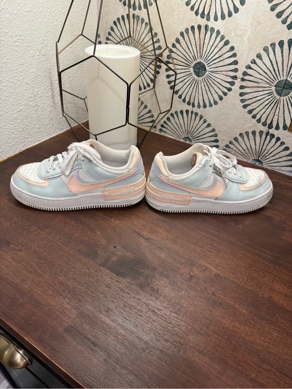Nike Women’s Low-Top Sneakers in Pastel Pink & Light Blue
